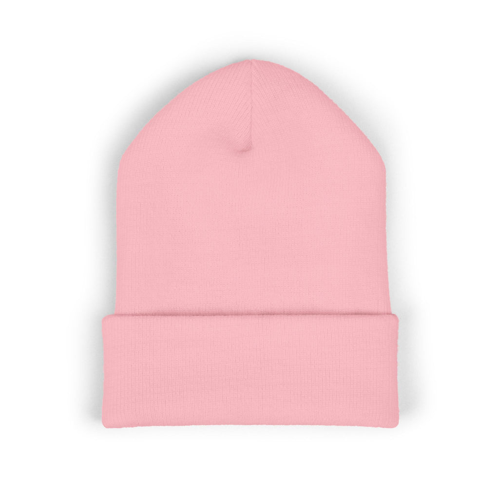 Embroidered Cuffed Beanie — 'The Bold Crazy' Script Knit Hat